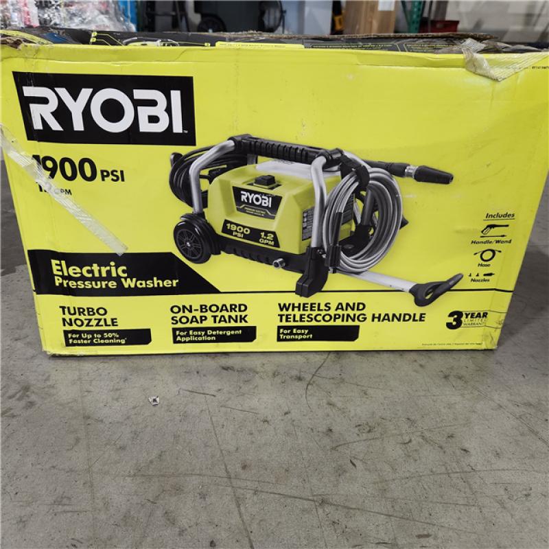NEW RYOBI 1900 PSI 1.2 GPM Cold Water Wheeled Corded Electric