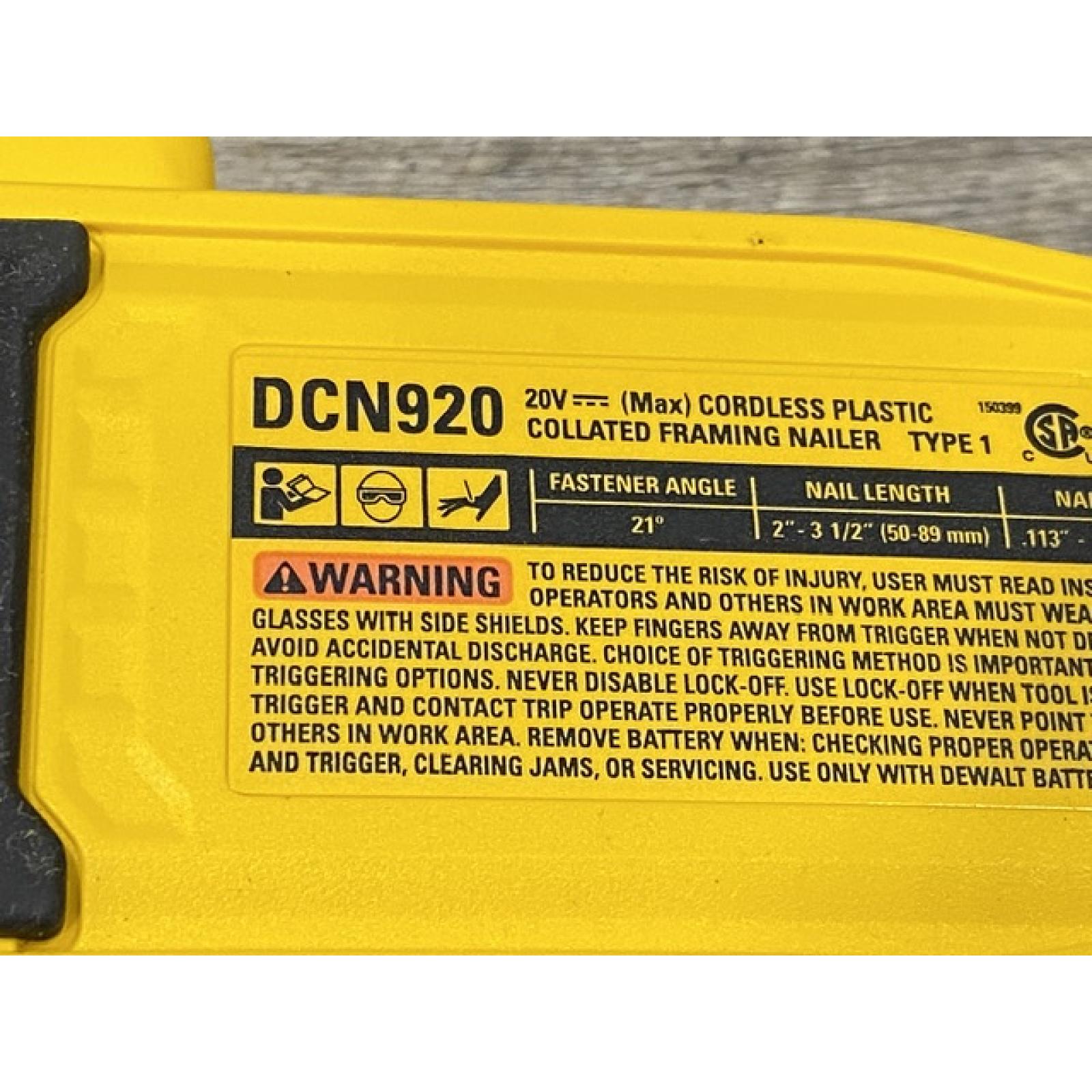 AS-IS DEWALT 20-Volt 21° Cordless Framing Nailer (Tool-Only)