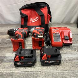 AS-IS Milwaukee 18V Lithium-Ion Cordless Drill Driver/Impact Driver Combo Kit