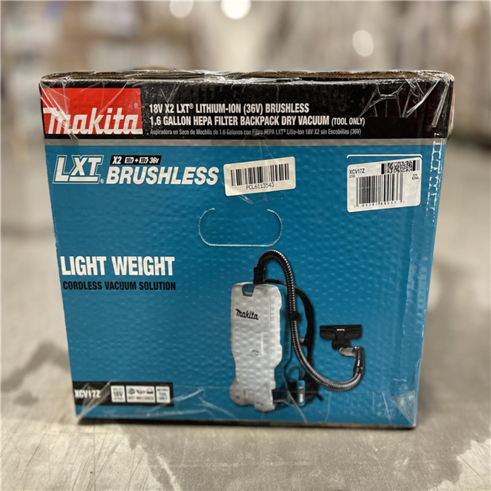 NEW! - Makita 18V X2 LXT Lithium-Ion (36V) Brushless Cordless 1.6 Gal. HEPA Filter Backpack Dry Vacuum (Tool-Only)