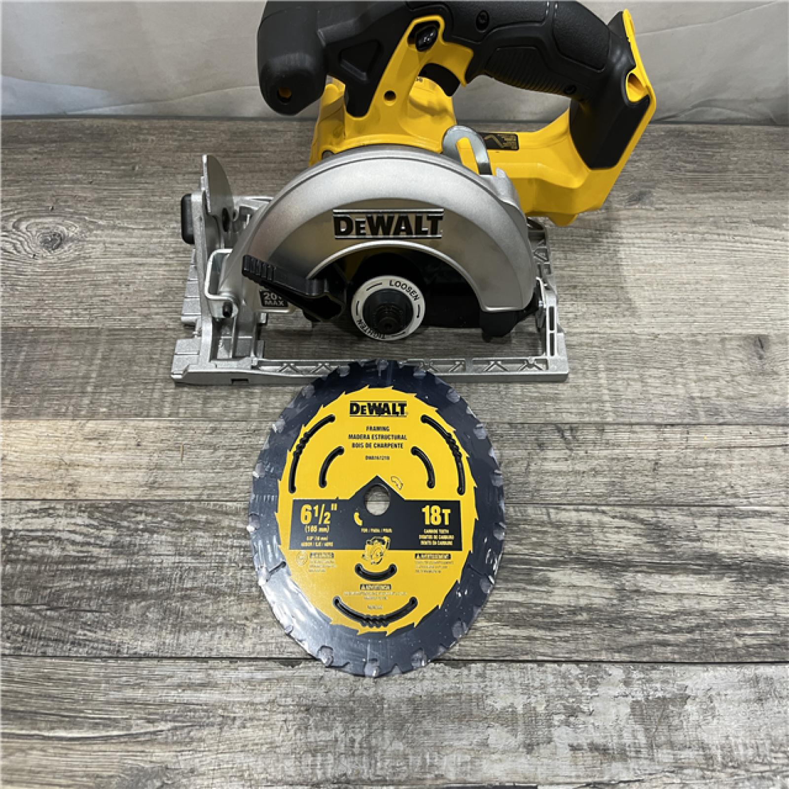 AS-IS DEWALT 20-Volt MAX Lithium-Ion Cordless 6-1/2 in. Circular Saw (Tool-Only)