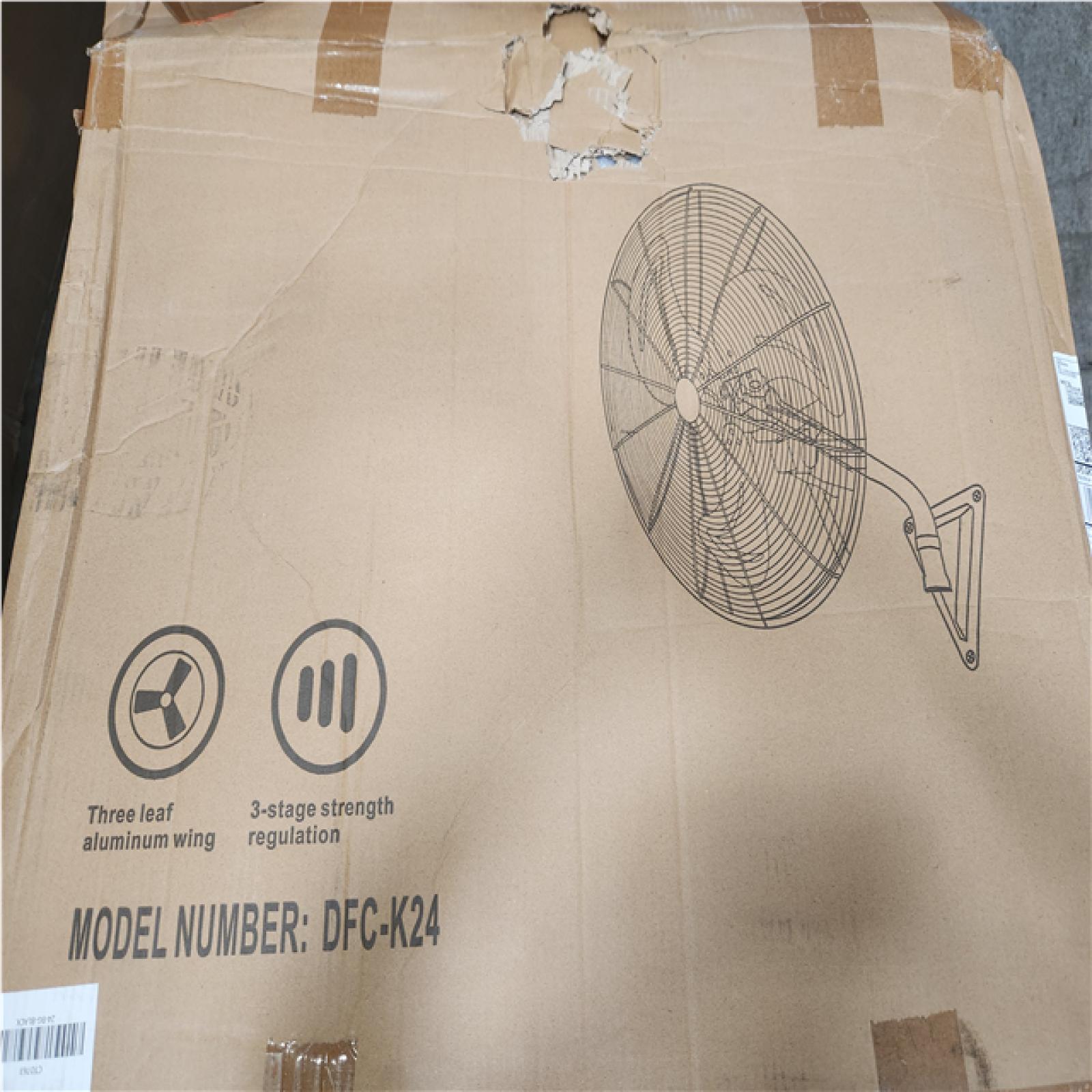 Phoenix LIKE NEW 24 in. Wall fan in Black Model# DFC-K24 Pallet of 6