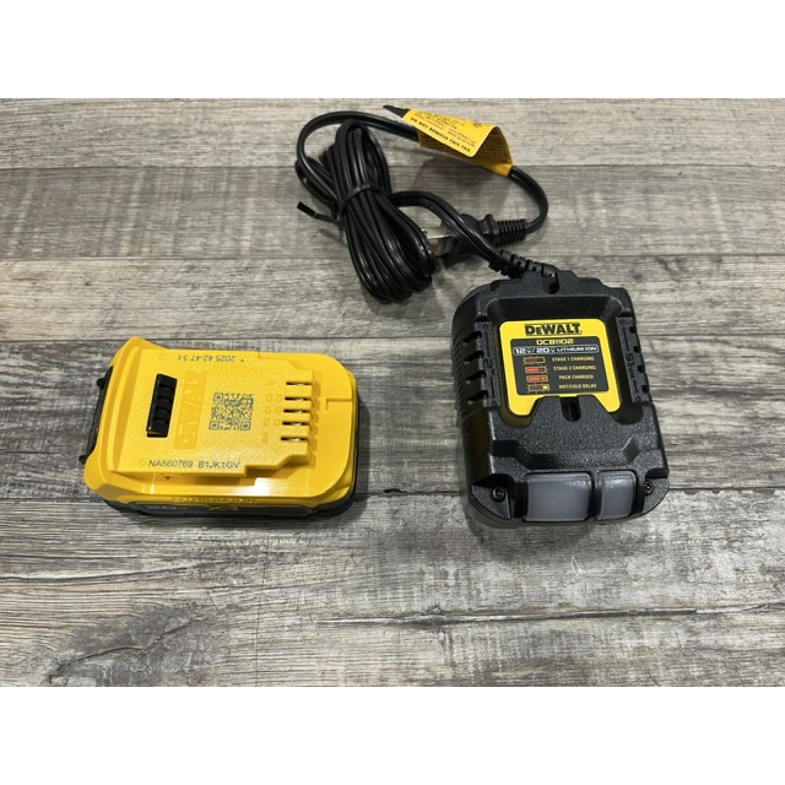 AS-IS DEWALT 20V MAX XR POWERSTACK Lithium-Ion Battery Starter Kit with 1.7Ah Battery and Charger