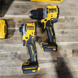 HOUSTON LOCATION - AS-IS DEWALT 20V MAX XR Hammer Drill and ATOMIC Impact Driver 2 Tool Cordless Combo Kit with (2) 4.0Ah Batteries, Charger, and Bag