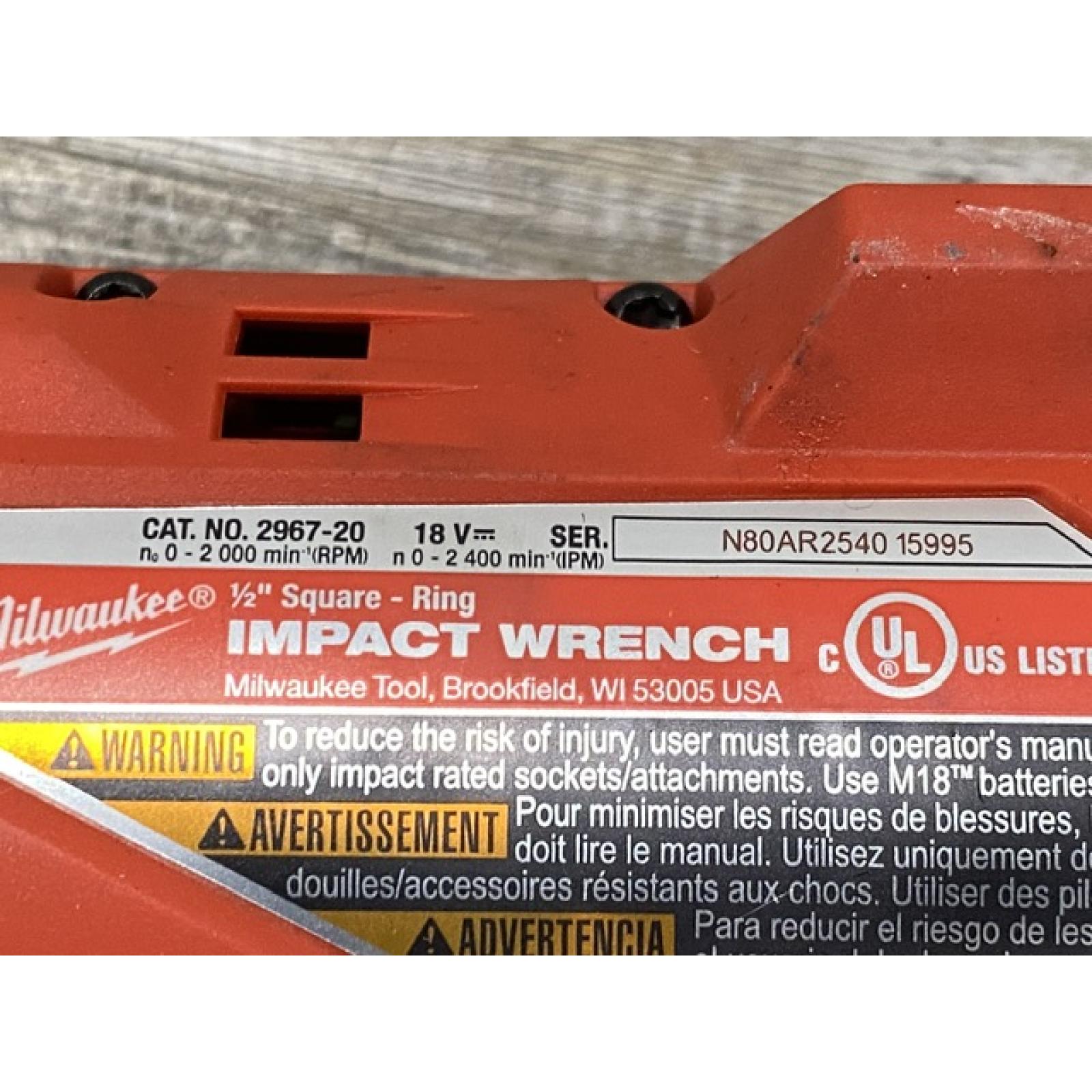 AS-IS Milwaukee FUEL 18V Lithium-Ion Brushless Cordless 1/2 in. Impact Wrench with Friction Ring (Tool-Only)