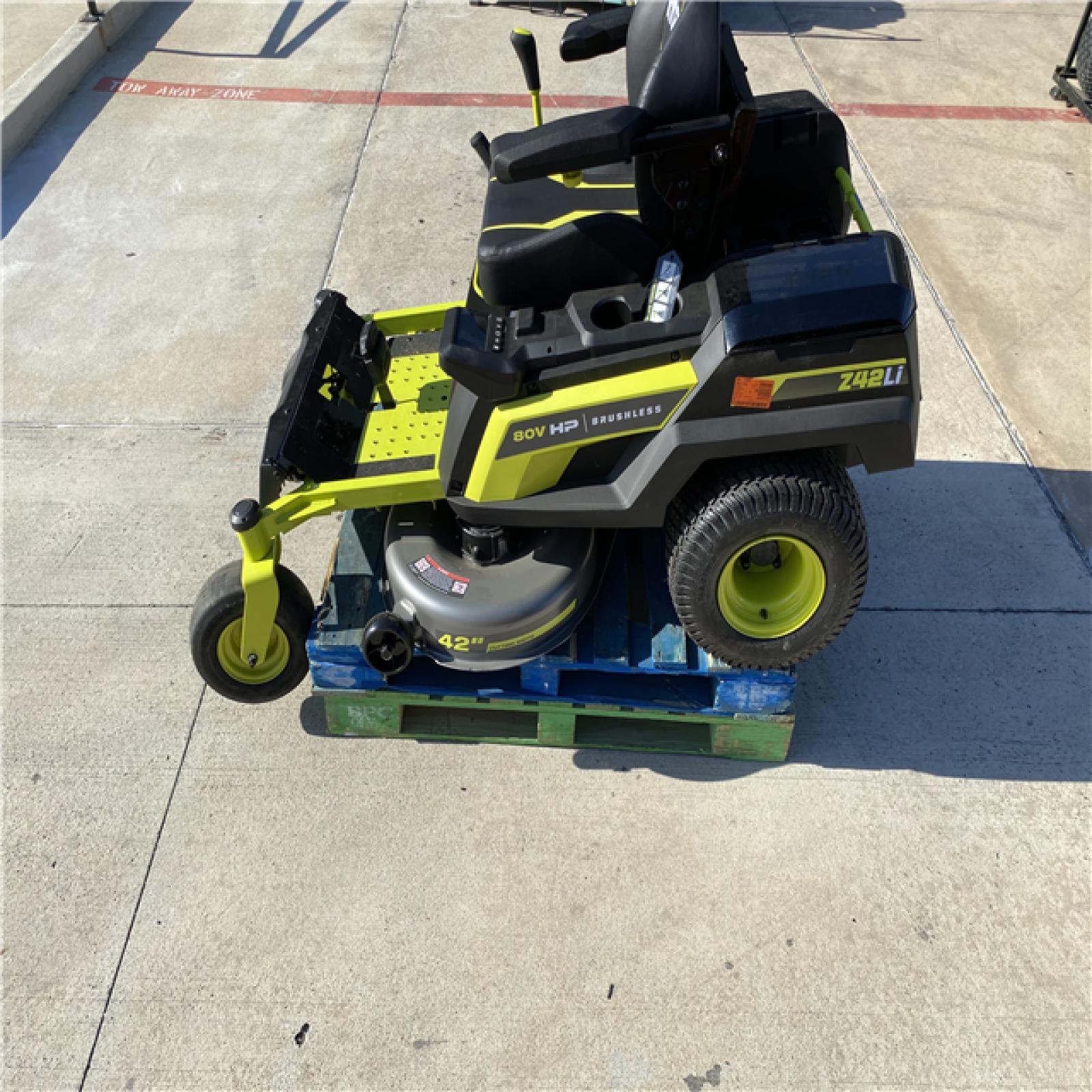 Houston Location - AS-IS Ryobi Z42 Li Riding Mower