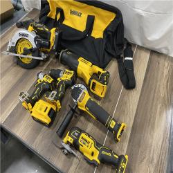 AS-IS DEWALT  20-Volt XR Lithium-Ion 6-Tool Cordless Combo Kit with (2) 5.0 Ah Battery Packs and Charger