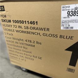 DALLAS LOCATION - Husky Tool Storage 72 in. W Standard Duty Gloss Blue Mobile Workbench Tool Chest