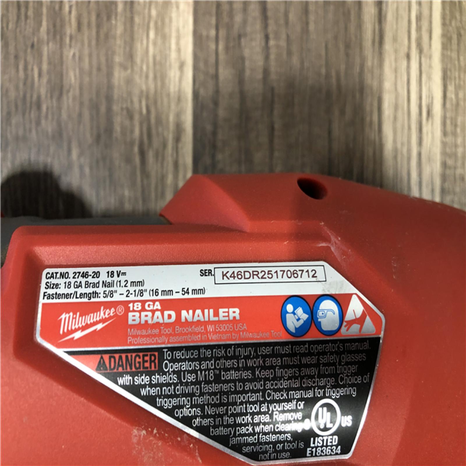 AS-IS Milwaukee FUEL 18-Volt Lithium-Ion Brushless Cordless Gen II 18-Gauge Brad Nailer (Tool-Only)