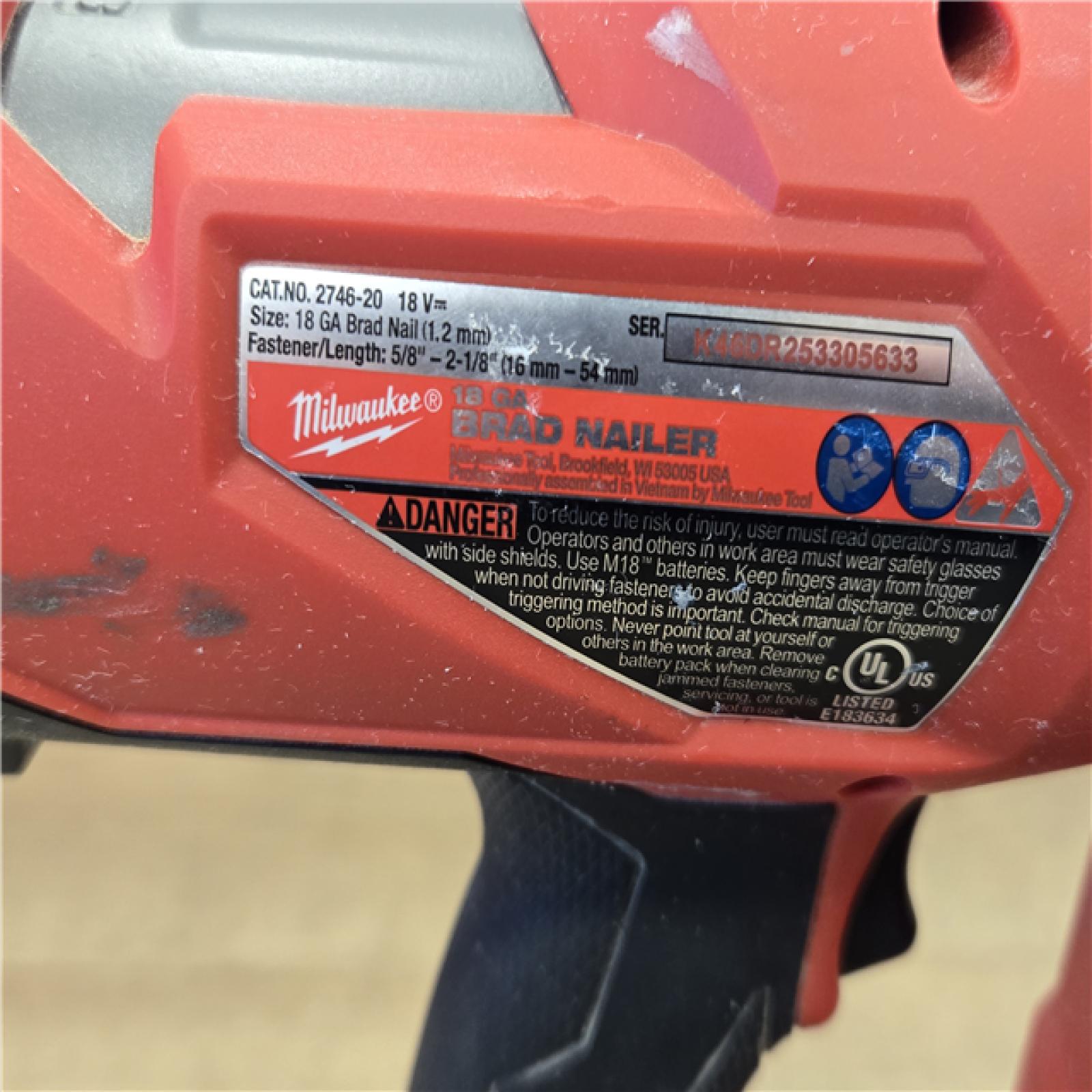 AS-IS Milwaukee FUEL 18-Volt Lithium-Ion Brushless Cordless Gen II 18-Gauge Brad Nailer (Tool-Only)
