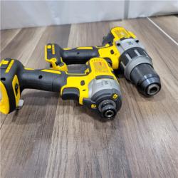 AS-IS  DEWALT 20V MAX Cordless Brushless Hammer Drill/Driver 2 Tool Combo Kit with FLEXVOLT ADVANTAGE