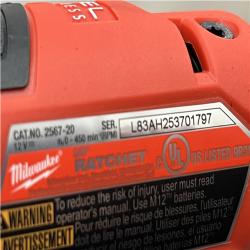 AS-IS Milwaukee FUEL 18V Cordless Mid Torque 1/2 in. Impact Wrench w/ 12 FUEL 3/8 in. Ratchet Combo Kit