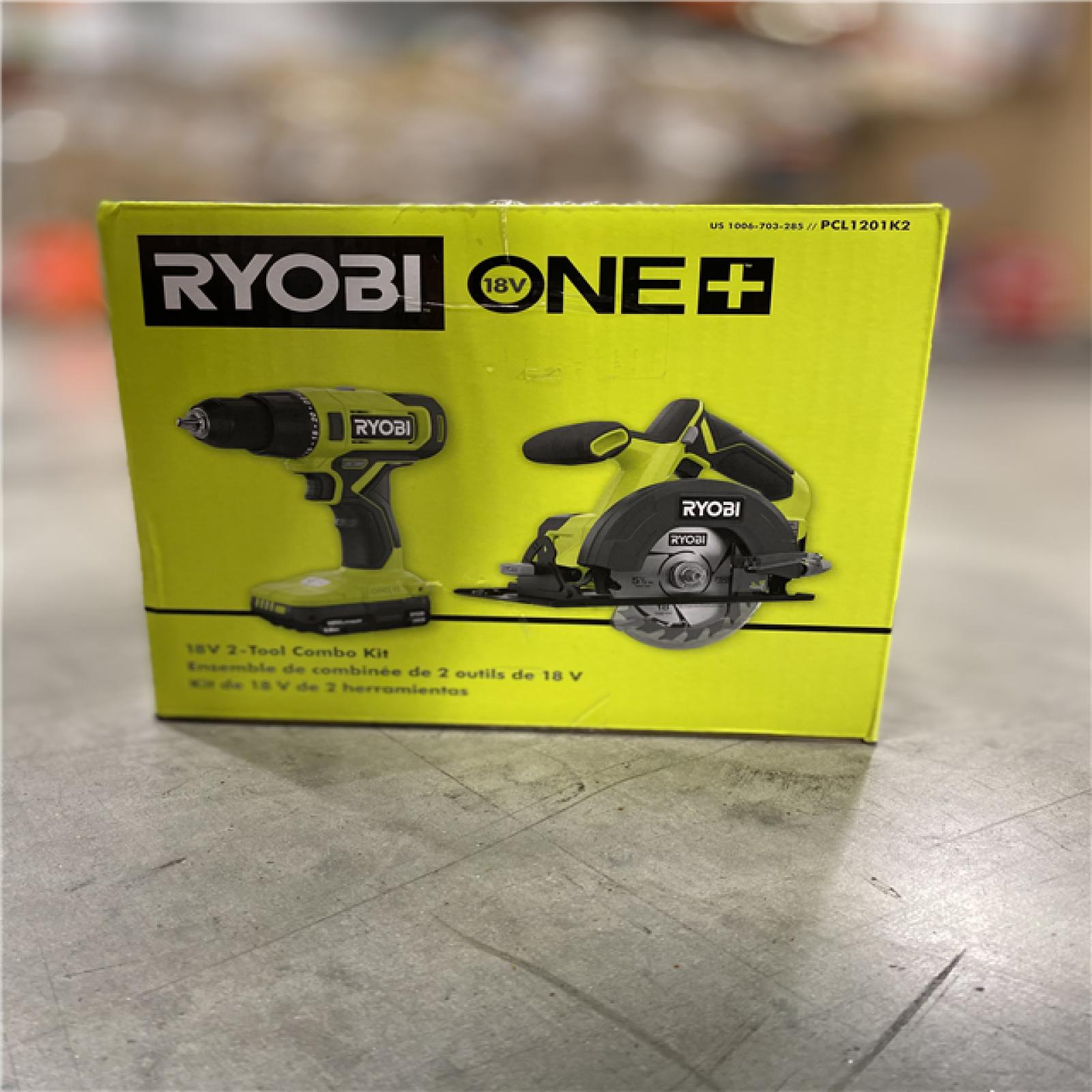 NEW! - RYOBI ONE+ 18V Cordless 2-Tool Combo Kit with Drill/Driver, Circular Saw, (2) 1.5 Ah Batteries, and Charger