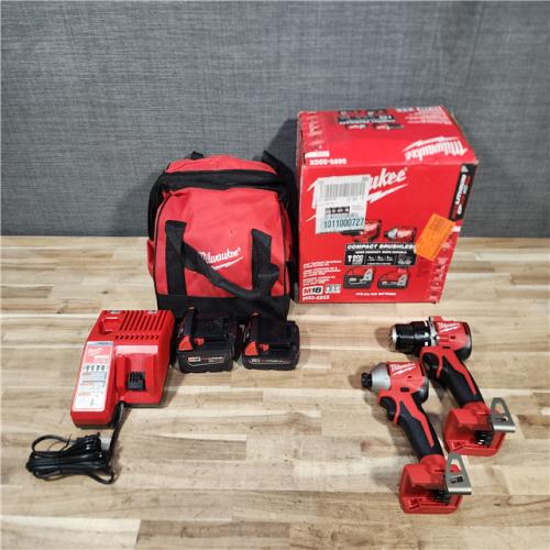 HOUSTON LOCATION - AS-IS Milwaukee 18-Volt Lithium-Ion Brushless Cordless Compact Hammer Drill/Impact Combo Kit