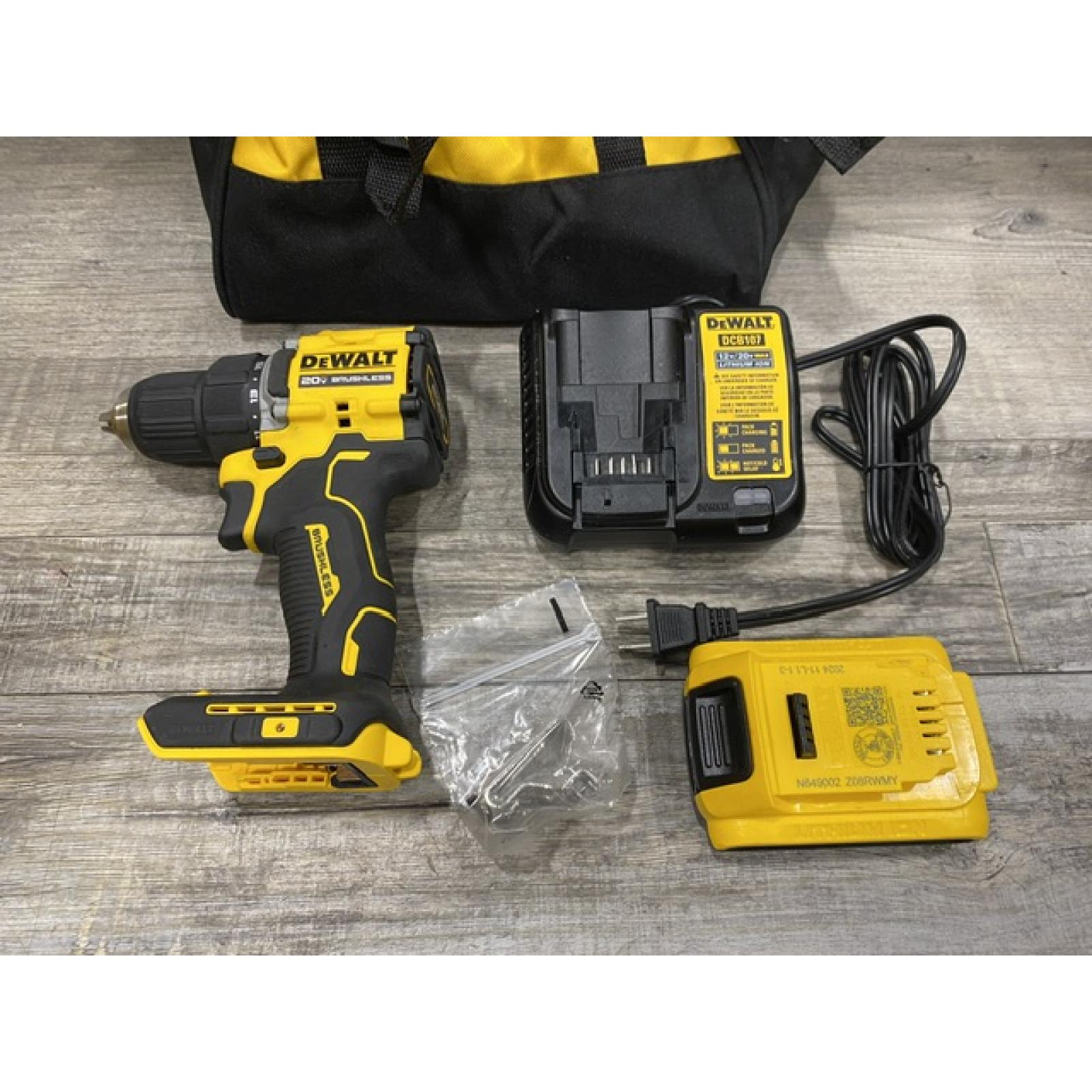 AS-IS DEWALT Atomic 20V Lithium-Ion Cordless Compact 1/2 in. Drill/Driver Kit