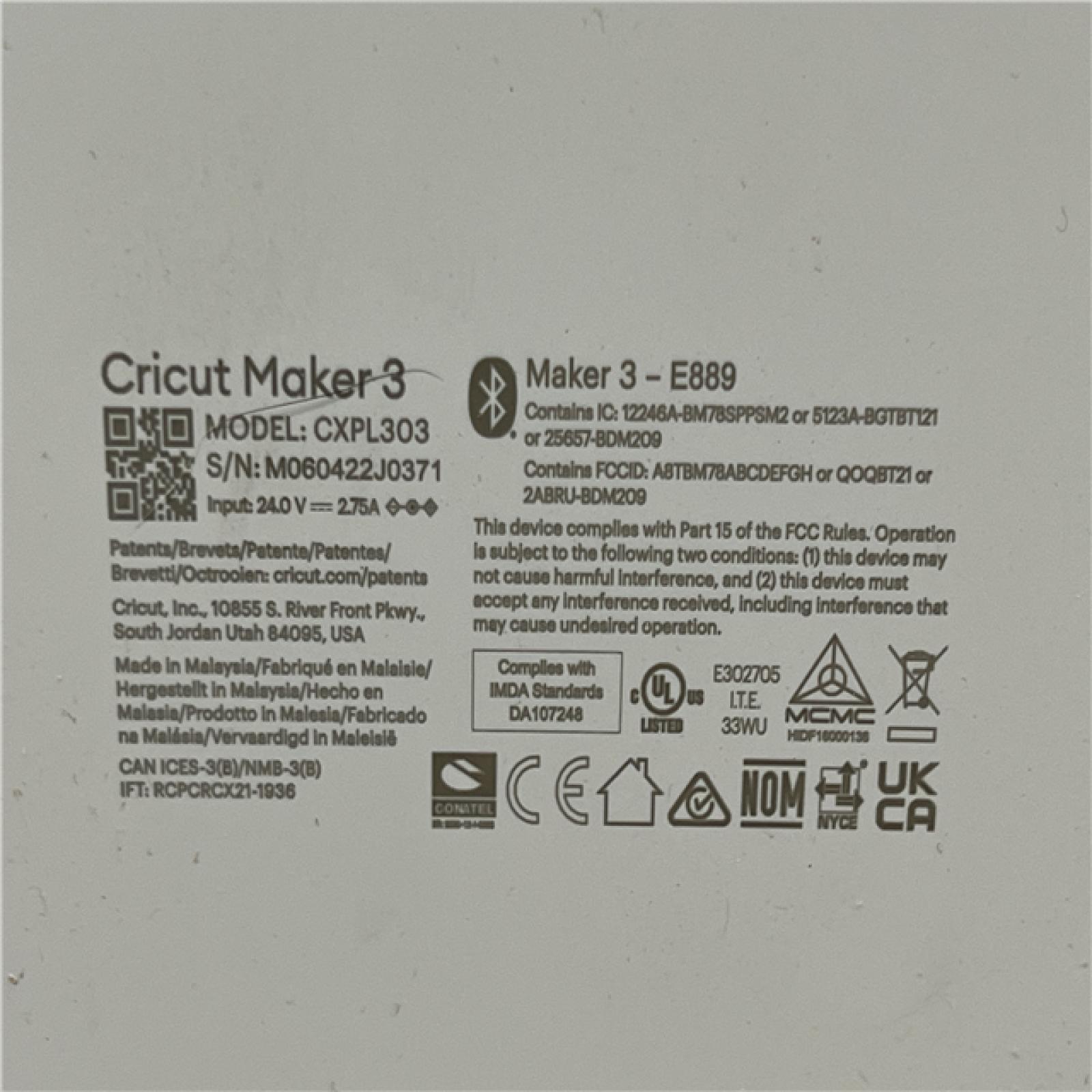 AS-IS Cricut Maker 3 Machine-BLUE
