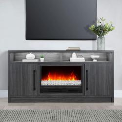Phoenix LIKE NEW Whalen 65 in. Fireplace Console-Dark and Medium Charcoal Birch Grain