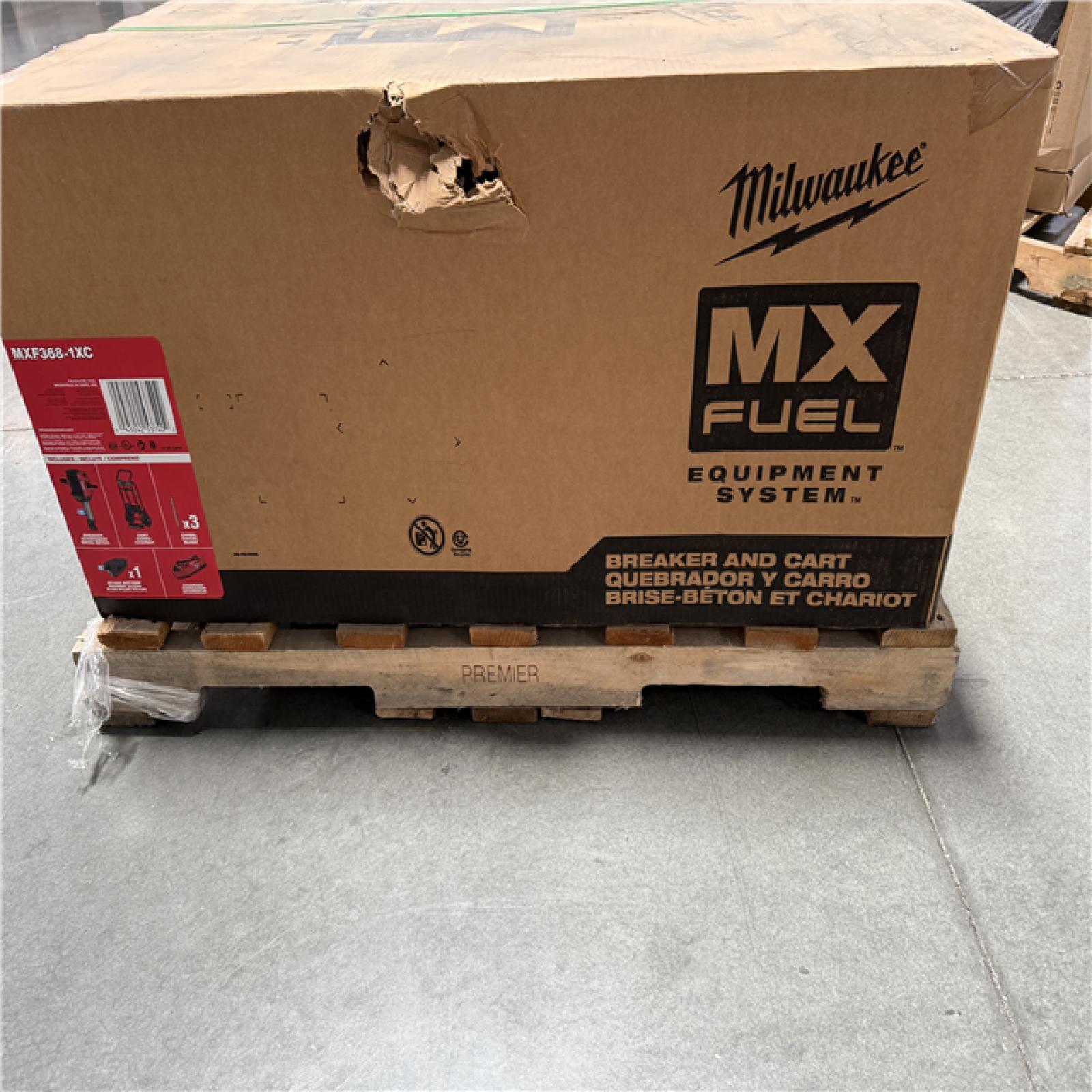 CALIFORNIA NEW Milwaukee Breaker & Cart, includes (1) Battery & Charger (damaged box)