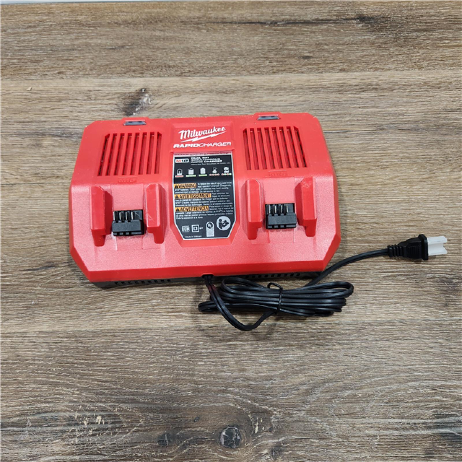 AS-IS Milwaukee M18 18V Lithium-Ion Dual Bay Rapid Battery Charger W/ (2) 8Ah HIGH OUTPUT Batteries