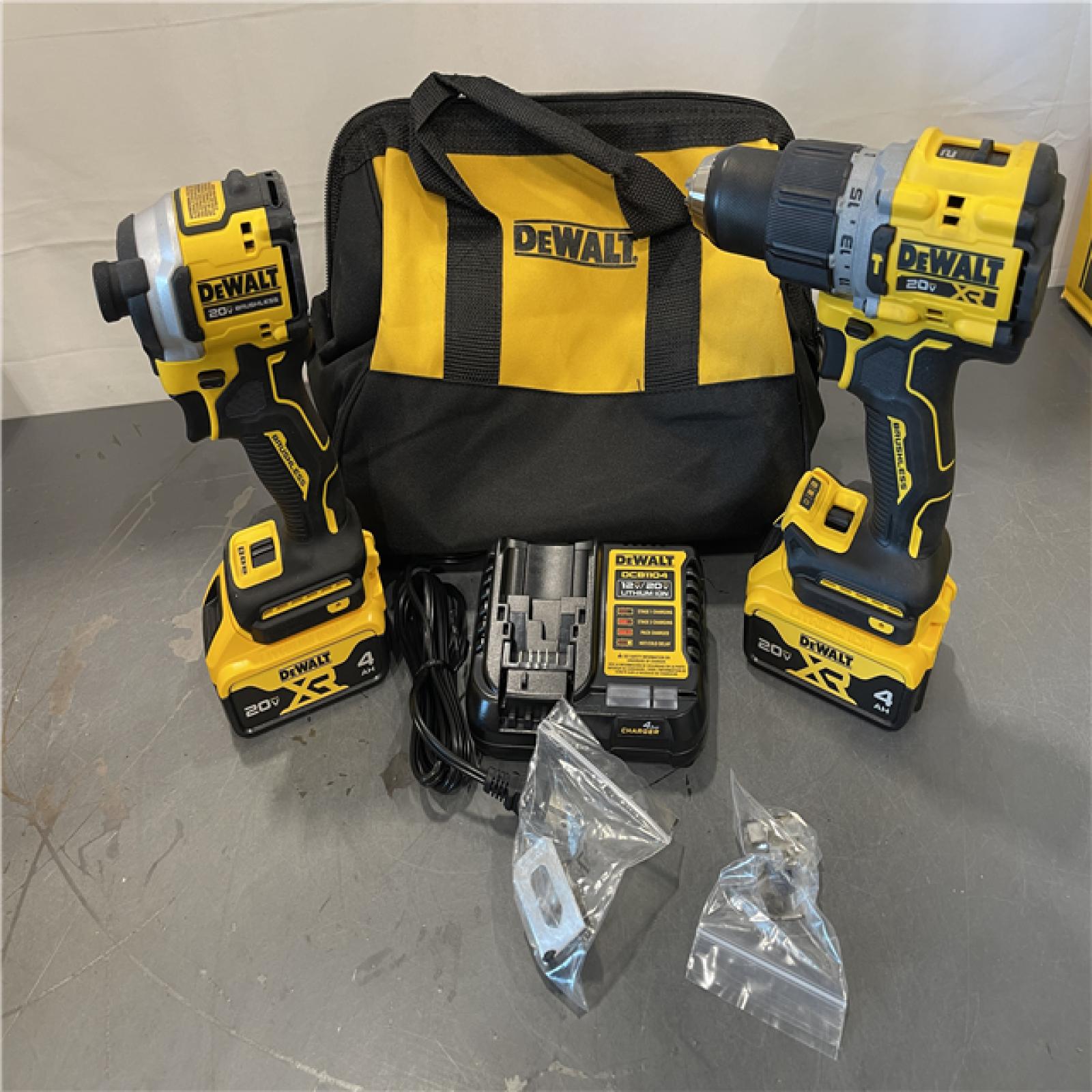 AS-IS - DEWALT 20V MAX XR Hammer Drill and ATOMIC Impact Driver 2 Tool Cordless Combo Kit