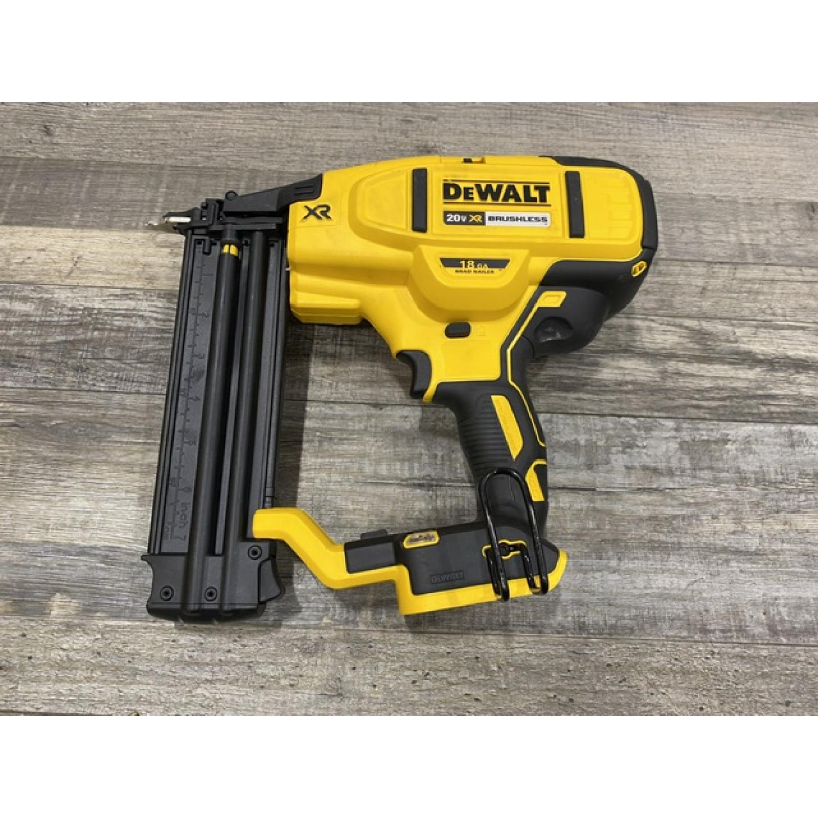 AS-IS DEWALT 20V MAX XR Lithium-Ion Electric Cordless 18-Gauge Brad Nailer (Tool Only)