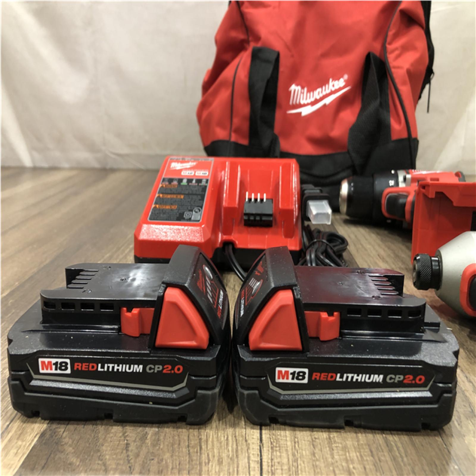 AS-IS Milwaukee 18V Lithium-Ion Brushless Cordless Compact Drill/Impact Combo Kit