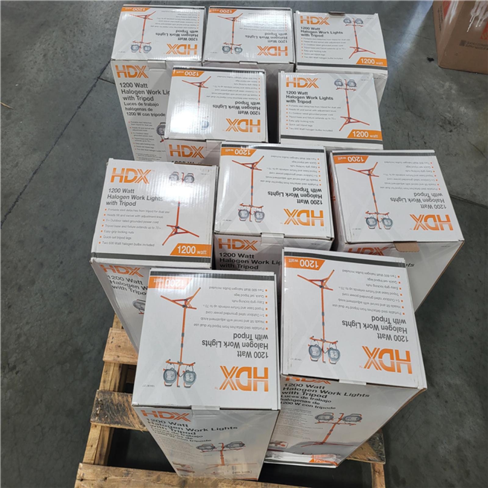 CALIFORNIA AS-IS 10 HALOGEN WORK LIGHTS WITH TRIPOD