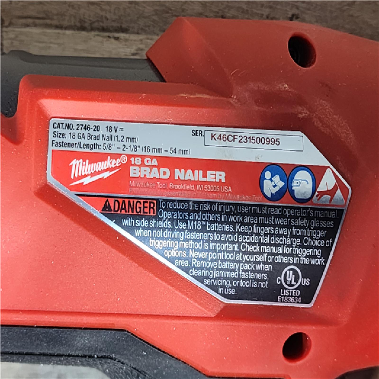 HOUSTON LOCATION - AS-IS Milwaukee FUEL 18-Volt Lithium-Ion Brushless Cordless Gen II 18-Gauge Brad Nailer (Tool-Only)