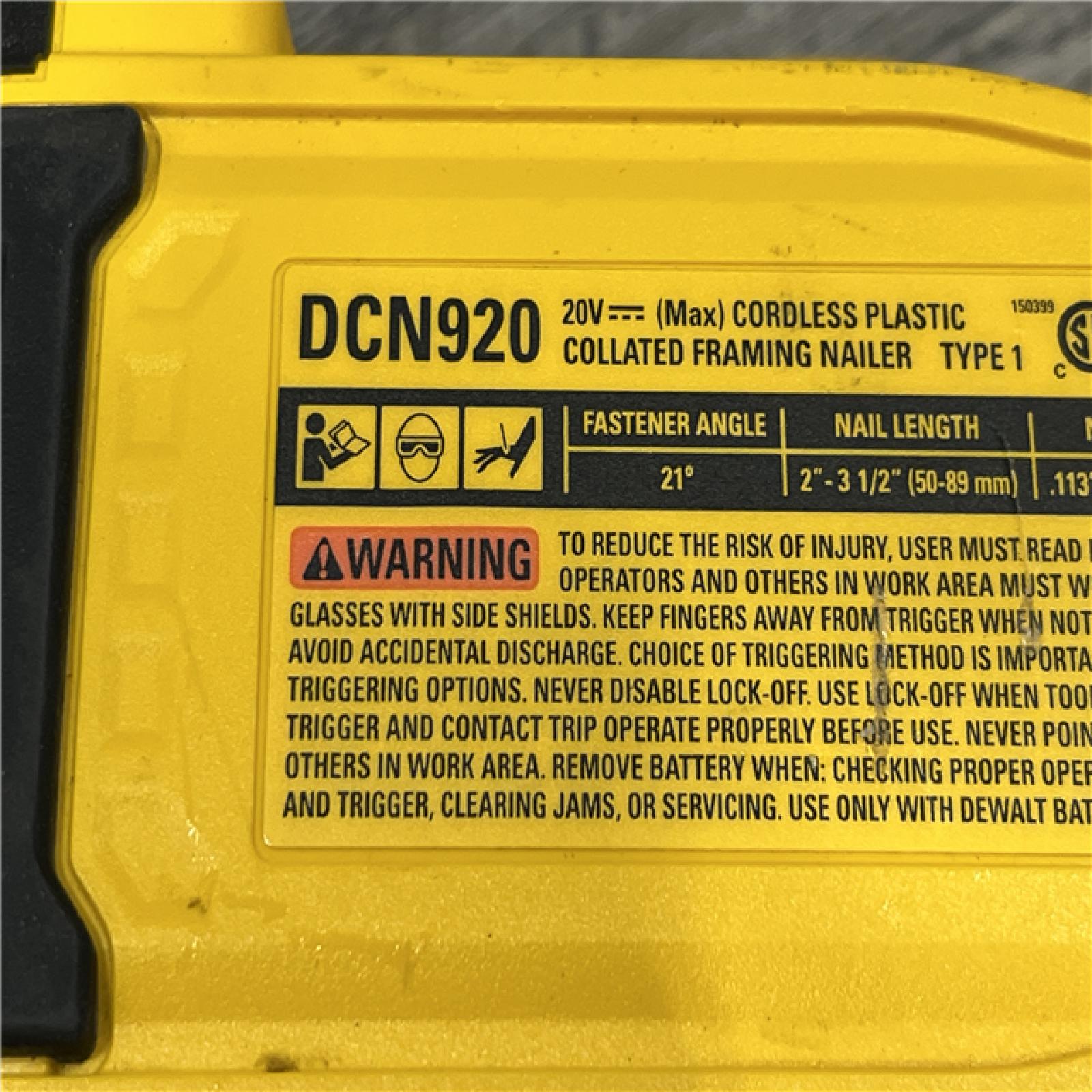 AS-IS DEWALT 20-Volt 21° Cordless Framing Nailer (Tool-Only)