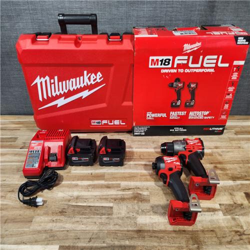 HOUSTON LOCATION - AS-IS (APPEARS LIKE NEW) Milwaukee FUEL 18V Lithium-Ion Brushless Cordless Hammer Drill and Impact Driver Combo Kit