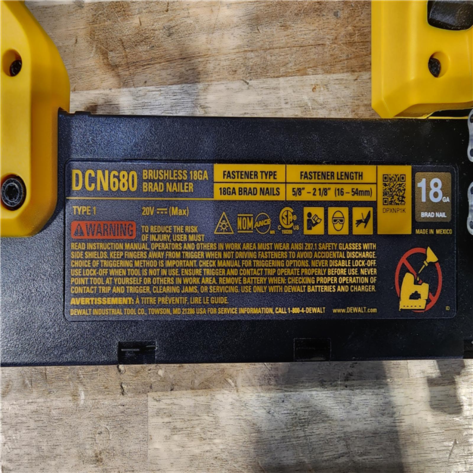 HOUSTON LOCATION - AS-IS DeWalt 20V MAX XR Lithium-Ion Electric Cordless 18-Gauge Brad Nailer (Tool Only)
