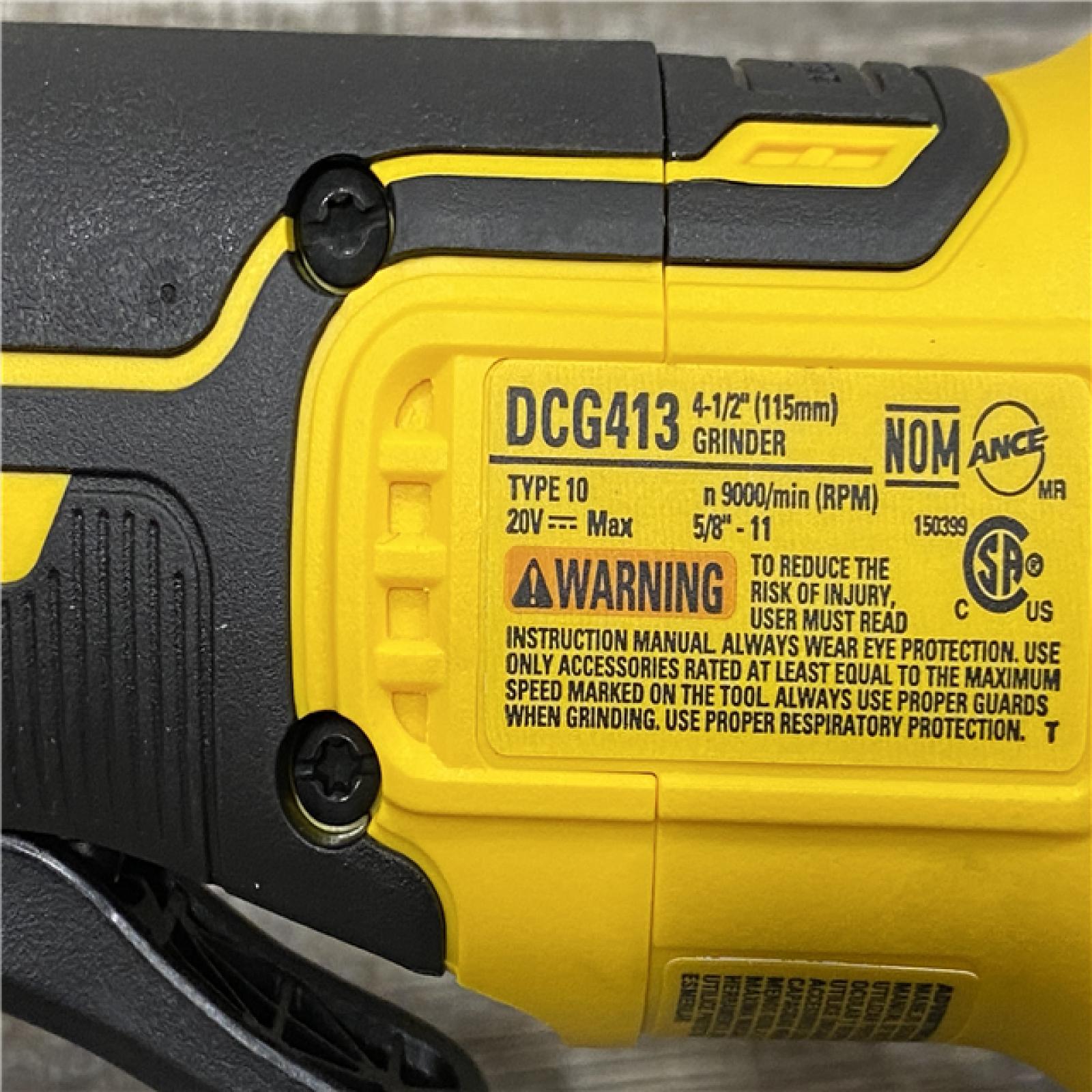 AS-IS DEWALT 20V MAX XR Cordless Brushless 4.5 in. Paddle Switch Small Angle Grinder with Kickback Brake (Tool Only)