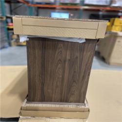 DALLAS LOCATION -  Home Decorators Collection Doveton 60 in. Double Sink Dark Walnut Bath Vanity with White Engineered Marble Top (Assembled)