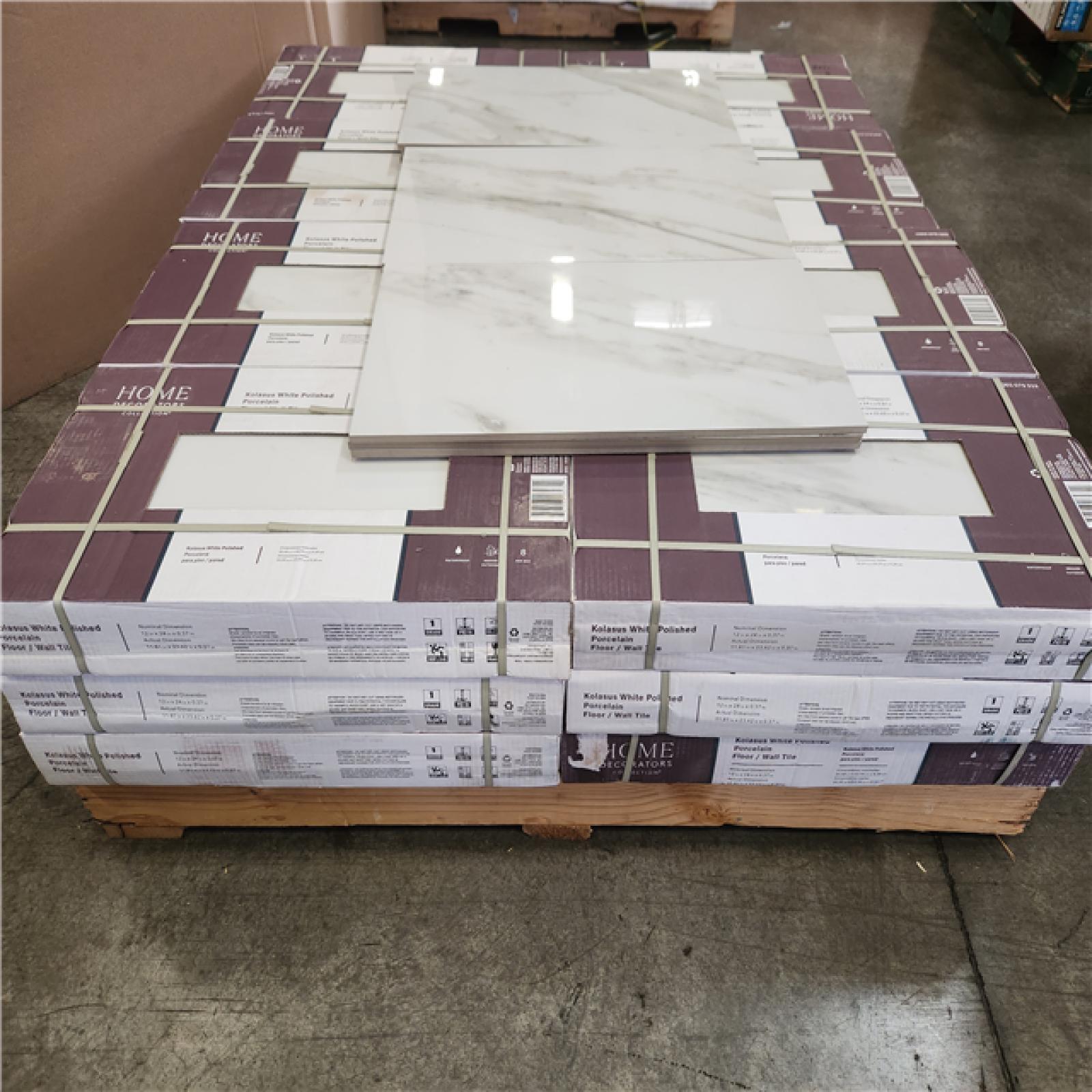 Phoenix Home Decorators Collection Kolasus White 12 in. x 24 in. Polished Porcelain Marble Look Floor and Wall Tile (384 sq. ft./24 Case)