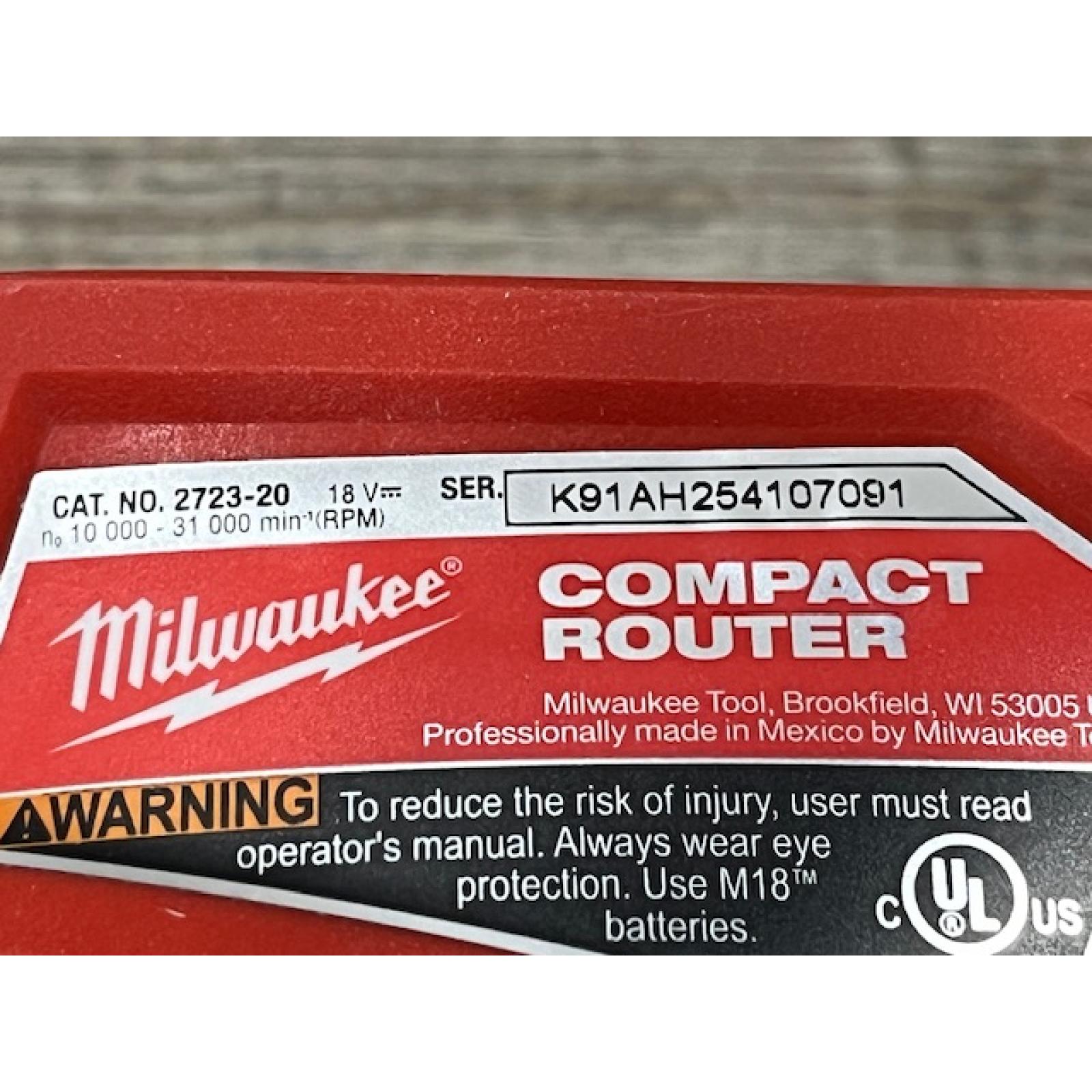 AS-IS Milwaukee FUEL 18V Lithium-Ion Brushless Cordless Compact Router (Tool-Only)