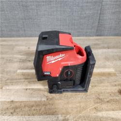 HOUSTON LOCATION - AS-IS Milwaukee 12-Volt Lithium-Ion Cordless Green 125 ft. Cross Line and Plumb Points Laser Level (Tool-Only)