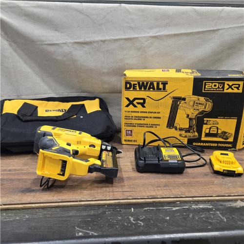 AS-IS DeWALT DCN681D1 20-Volt MAX 18ga Cordless Brushless Narrow Crown Stapler Kit