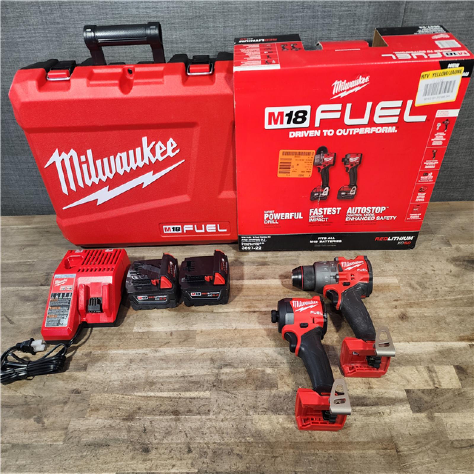 HOUSTON LOCATION - AS-IS MILWAUKEE FUEL 18V Lithium-Ion Brushless Cordless Hammer Drill and Impact Driver Combo Kit