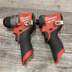AS-IS Milwaukee FUEL 12-Volt Lithium-Ion Brushless Cordless Hammer Drill and Impact Driver Combo Kit