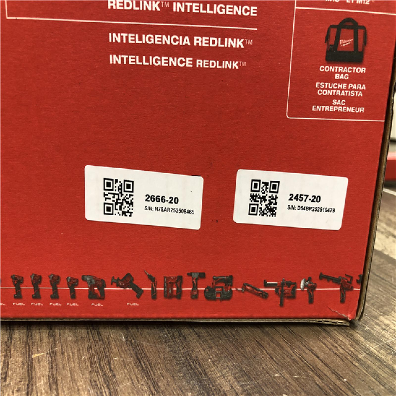 NEW-Milwaukee 12/18V Lithium-Ion Cordless 3/8 in. Ratchet and 1/2 in. High Torque Impact Wrench with Friction Ring Combo Kit