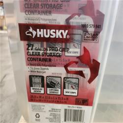 Phoenix Location Husky 19 and 27 Gal. Pro Grip Storage Tote with Red Lid Pallet (77 Total)