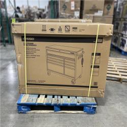 DALLAS LOCATION- Husky 52 in. W x 25 in. D Standard Duty 9-Drawer Mobile Workbench Tool Chest with Solid Wood Top in Gloss Black