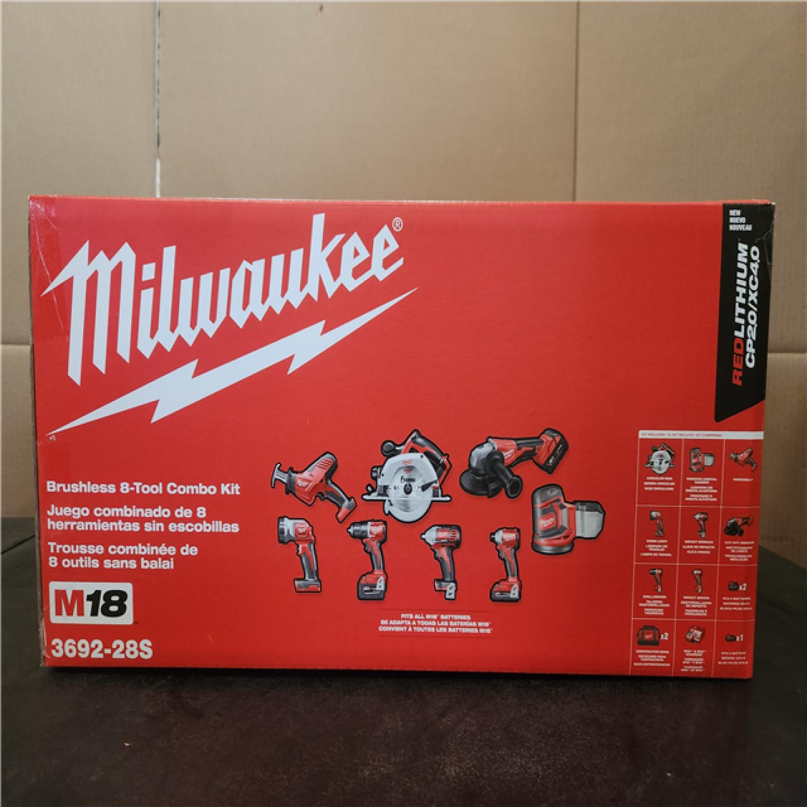 Phoenix NEW Milwaukee M18 18V Lithium-Ion Cordless Combo Kit (8-Tool) with (4) Batteries  Charger and Tool Bag SEALED