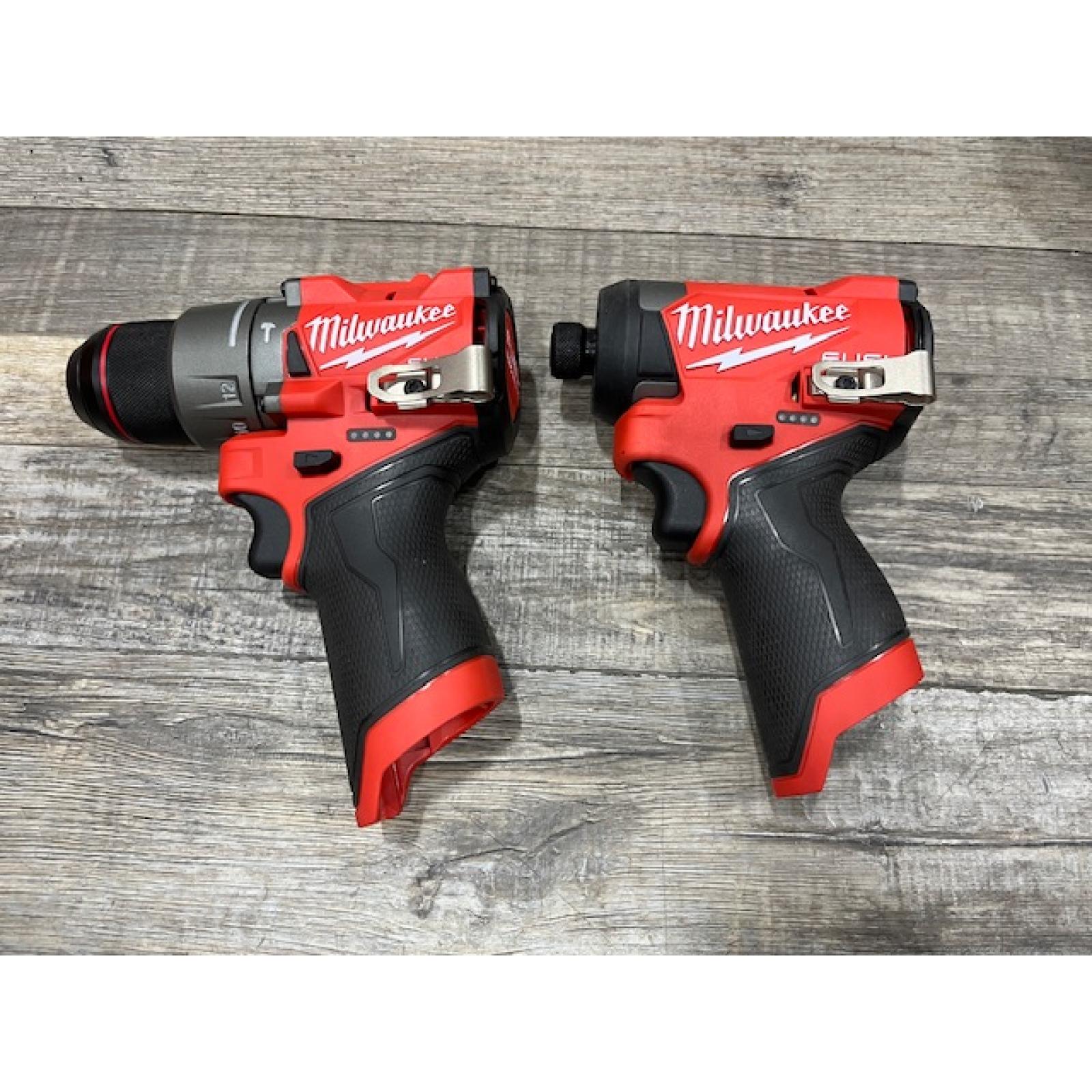 AS-IS Milwaukee FUEL 12-Volt Lithium-Ion Brushless Cordless Hammer Drill and Impact Driver Combo Kit