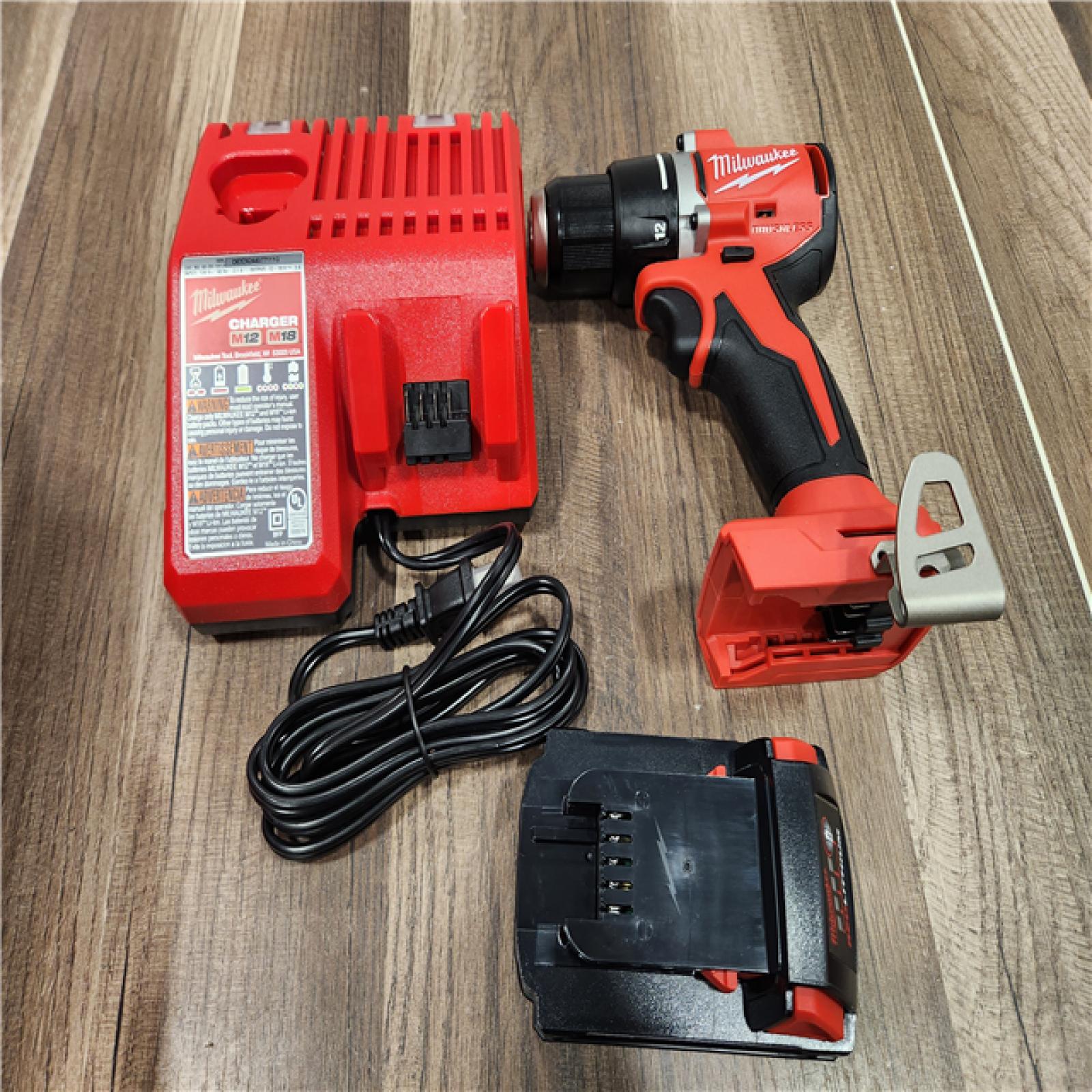 AS-IS Milwaukee M18 Compact Next Gen 1/2 in. Brushless Cordless Drill/Driver Kit (Battery & Charger)