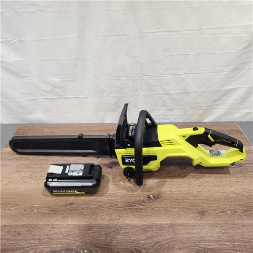 AS-IS RYOBI 40V HP Brushless 18 in. Battery Chainsaw with 5.0 Ah Battery and Charger