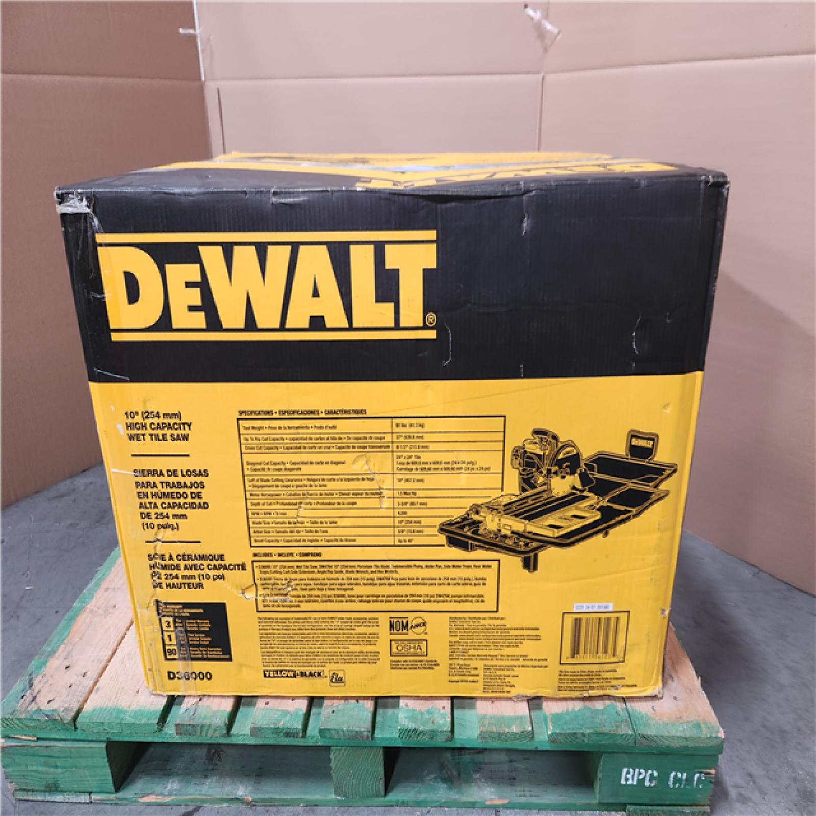 CALIFORNIA AS-IS DEWALT HIGH CAPACITY WET TILE SAW