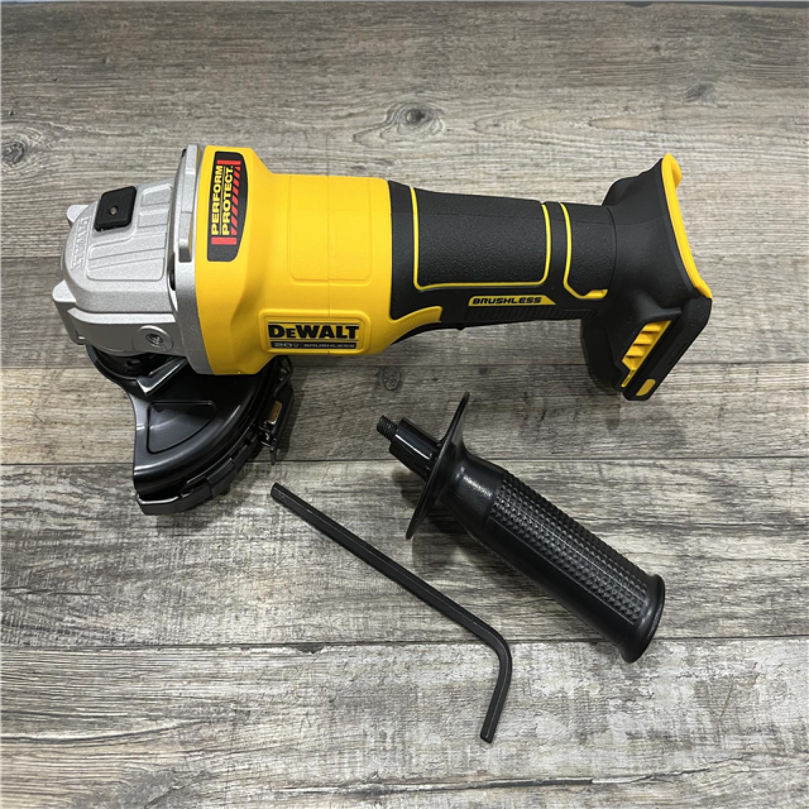 AS-IS DEWALT 20V MAX Cordless Brushless 4-1/2 in. Angle Grinder with Paddle Switch (Tool Only)