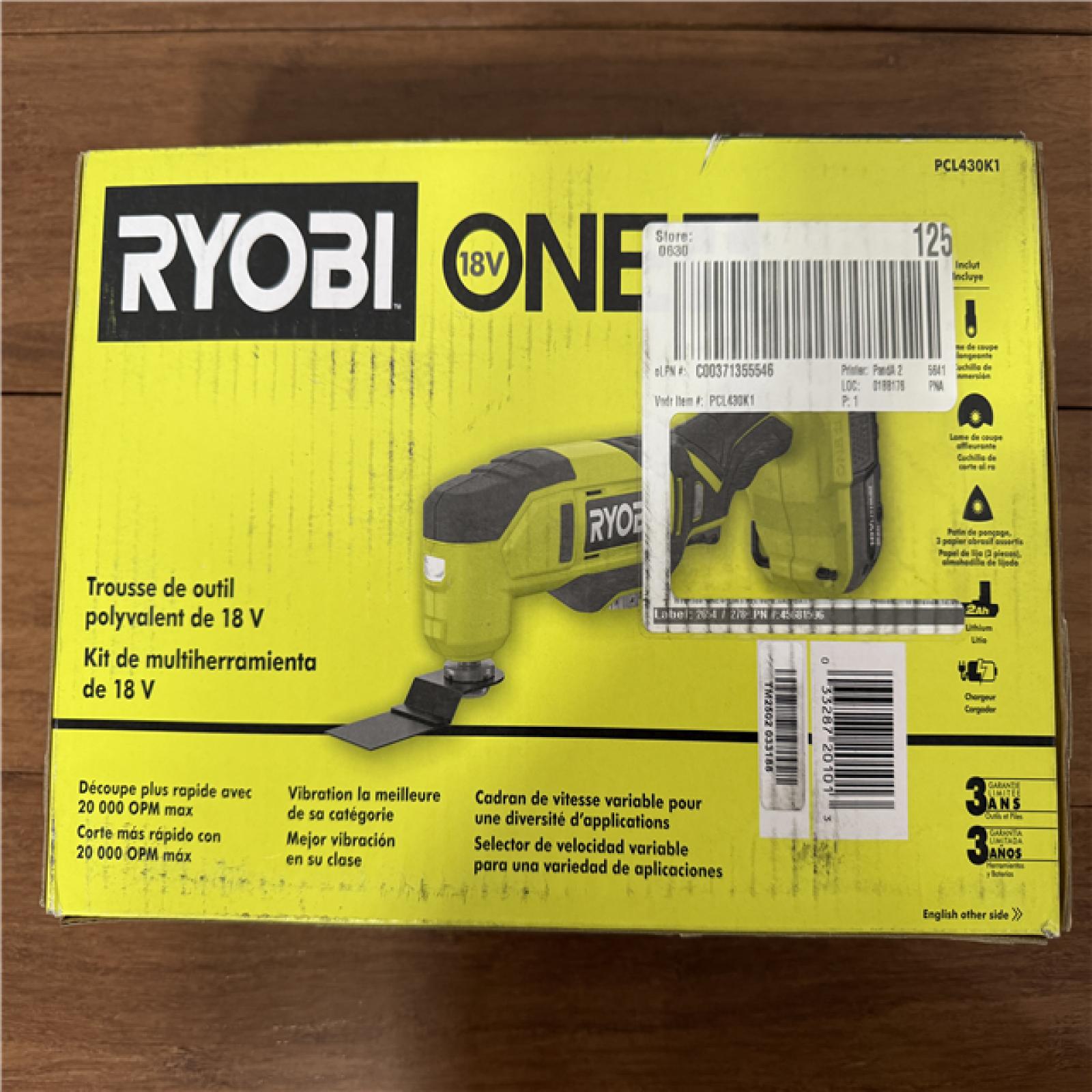 California NEW Ryobi 18V Multi-Tool Kit, includes (1) Battery & Charger