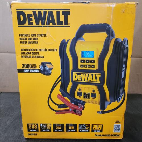 Phoenix NEW DEWALT 2000-Peak Amp Portable Jump Starter with Digital Compressor, USB and AC Power Bank - DXAEPS14